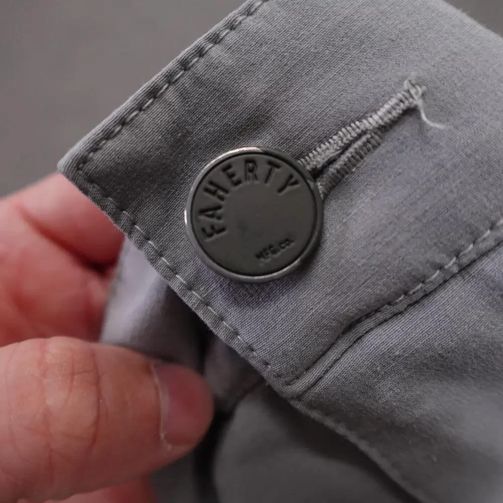 Faherty Shorts Mens 36 Gray All Day Chino Stretch 9 Inseam Casual Microfiber